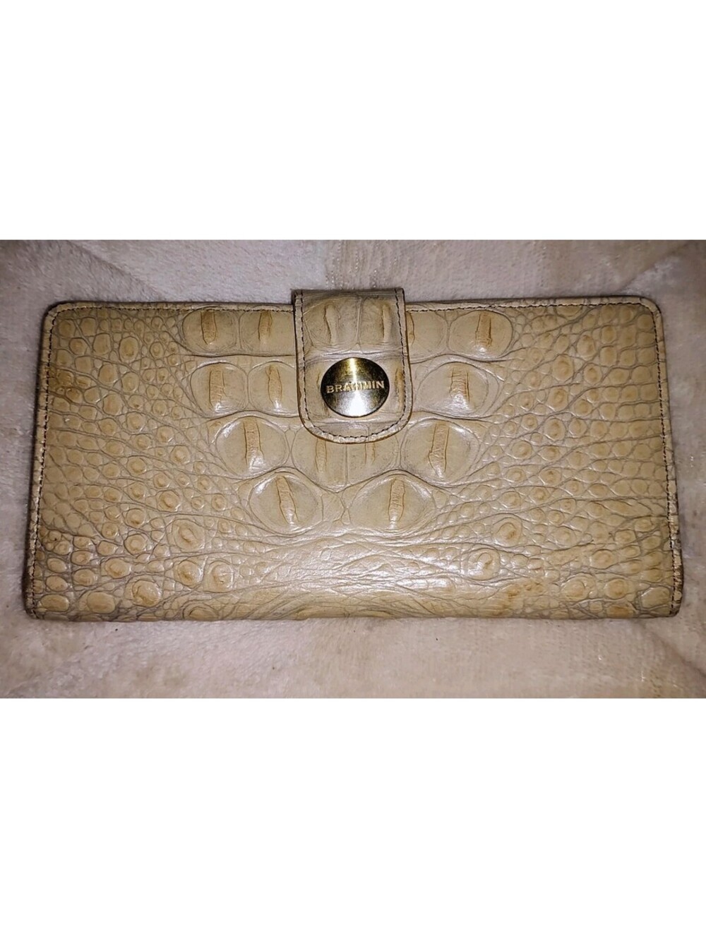 Brahmin Ady Wallet Pecan/ Driftwood Melbourne Col Crocodile Embossed Leather